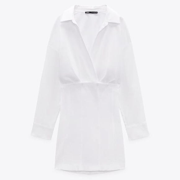 ZARA White Poplin Shirt Dress BNWT - Picture 1 of 5